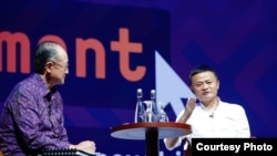 Jack Ma saat menjadi pembicara di sela Pertemuan Tahunan IMF-Bank Dunia 2018, Nusa Dua, Bali, Jumat (12/10). (Foto: Bank Dunia)