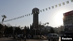 Una vista general de la calle en la ciudad de Homs, al norte de Damasco, el 26 de diciembre de 2024. AP