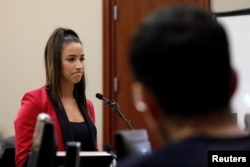 Olympic gold medalist Aly Raisman speaks at the sentencing hearing for Larry Nassar, (R) a former team USA Gymnastics doctor who pleaded guilty in November 2017 to sexual assault charges, in Lansing, Michigan, U.S., January 19, 2018.