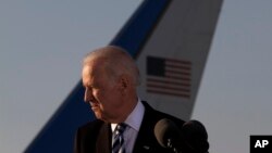 Vice President Joe Biden after arriving in Larnaca international airport, Cyprus, May 21, 2014.