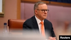 Perdana Menteri Australia Anthony Albanese di Gedung Parlemen di Canberra, Selasa, 18 Oktober 2022. (Foto: via Reuters)