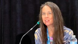 FILE - Jen Easterly, director of Department of Homeland Security's Cybersecurity and Infrastructure Security Agency, photographed in Iowa, Aug. 14, 2021. On Tuesday, she expressed concern that misinformation or influence by U.S. adversaries could ignite violence at the polls.