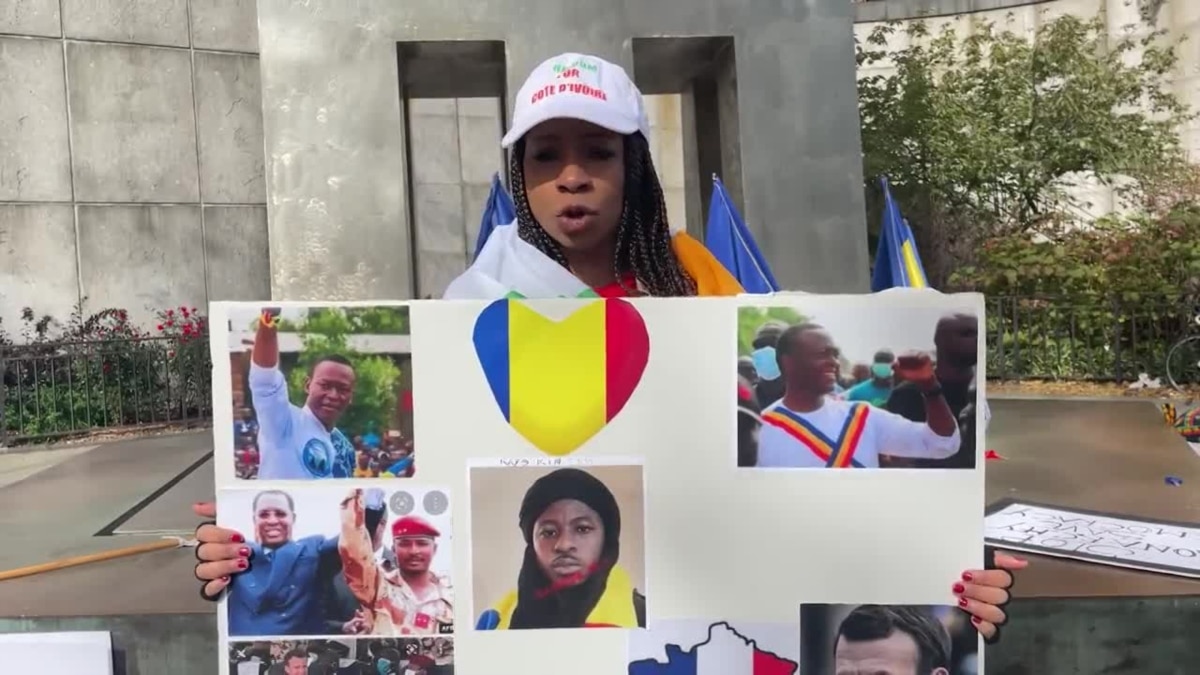 Demonstration of the Chadian diaspora in front of the UN in New York