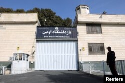 FILE - A view of the entrance of Evin prison in Tehran, Iran, Oct. 17, 2022. (Majid Asgaripour/WANA via Reuters)