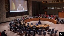 Владимир Зеленский обращается к Совету Безопасности Организации Объединенных Наций по видеосвязи, 27 сентября 2022 года