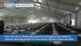 VOA60 America - New York City Opens Tent Shelter for Hundreds of Migrants