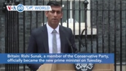 VOA60 World - Rishi Sunak officially becomes Britain's new prime minister 