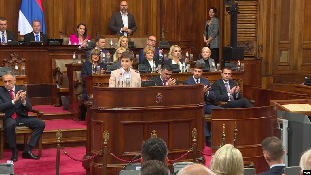 Premijerka Srbije Ana Brnabić podnosi ekspoze pred poslanicima u Skupštini Srbije 25. oktobra 2022. godine (screenshot)
