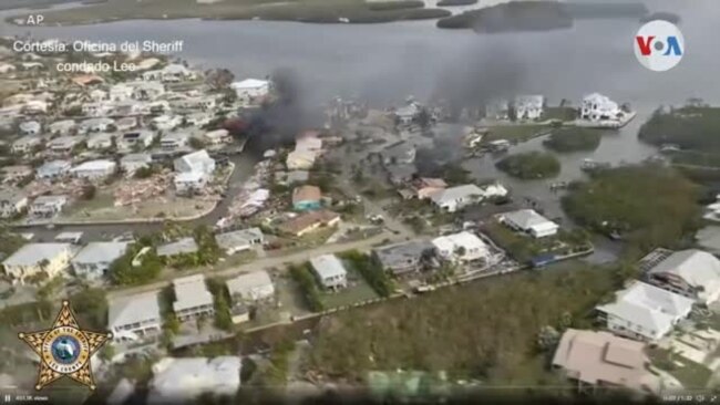 Vista aérea de la destrucción tras paso de Ian por Florida