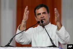 FILE - Rahul Gandhi, then-leader of India's opposition Congress Party, speaks during a meeting of his party workers in Ahmedabad, India, Sept. 5, 2022.