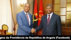 Adalberto Costa Júnior, presidente da UNITA, e João Lourenço, Presidente da República, na Presidência da República, Luanda, 6 Outubro 2022