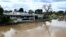 A tavern lies damaged by floods in the Melbourne suburb of Maribyrnong on October 15, 2022. 