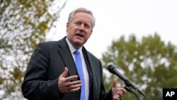 ARCHIVO - El entonces jefe de despacho de la Casa Blanca Mark Meadows en Washington DC, en octubre de 2020.