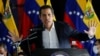 El líder opositor de Venezuela, Juan Guaidó, se dirige a la prensa tras denunciar una agresión a su persona el 11 de junio por parte de presuntos miembros del Partido Socialista Unido de Venezuela (PSUV), en Caracas, el 14 de junio de 2022.