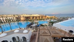 FILE - General view of a hotel with pools in Egypt's Red Sea resort of Sharm el-Sheikh town, Oct. 20, 2022. 