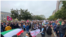 تجمع ایرانیان مقابل دفتر روزنامه «واشنگتن پست» در شهر واشنگتن برای حمایت از اعتراضات در ایران - شنبه ۹ مهر 