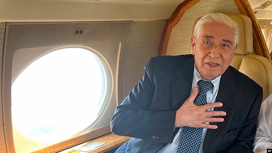 Iranian-American Baquer Namazi arrived in the United Arab Emirates on Oct. 5, 2022, after being allowed to leave Iran to receive medical care. His 50-year-old son remains in Iran. (The Namazi family via AP)