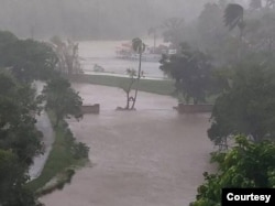 Situasi di sekitar KBRI Havana, Kuba, Rabu (28/9), sehari setelah dihantam badai Ian dengan kekuatan 200 kilometer per jam.