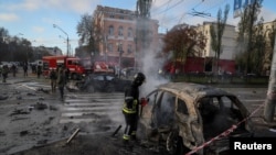 烏克蘭首都基輔2022年10月10日受到轟炸造成多人傷亡。 （路透社）