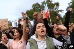 Anti-Iran protests in Paris, Oct. 2, 2022.