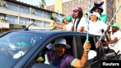 Supporters of Lesotho's Revolution For Prosperity (RFP), a recently founded party led by Sam Matekane, react following Lesotho's parliamentary election in the capital Maseru, Lesotho, Oct. 8, 2022.