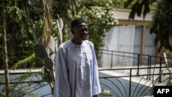 FILE - Longtime Chadian politician and opposition leader Saleh Kebzabo, the President of the National Union for Democracy and Renewal poses after an interview with AFP at his residence in N'djamena, on April 12, 2021. (Photo by MARCO LONGARI /AFP)