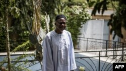 FILE - Longtime Chadian politician and opposition leader Saleh Kebzabo, the President of the National Union for Democracy and Renewal poses after an interview with AFP at his residence in N'djamena, Apr. 12, 2021. 