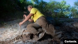 Güiriseros artesanales trabajan en la extracción de oro en esta comunidad al norte de Chinandega. Cortesía: Oscar Navarrete/ La Prensa.