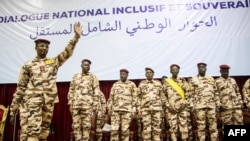 FILE - Chad's President Mahamat Idriss Deby gestures in N'Djamena, Aug. 20, 2022. The president appointed a new civilian defense minister on Oct. 21, 2023.