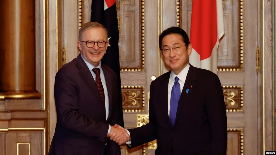 日本首相岸田文雄2022年5月與澳大利亞總理阿爾巴尼斯會面。（路透社）