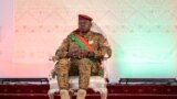 FILE - Lieutenant-Colonel Paul-Henri Sandaogo Damiba, president of Burkina Faso, is seen March 2, 2022, in Ouagadougou.