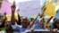 University students join a demonstration condemning the gunmen attack at the Garissa University campus, in the Kenyan coastal port city of Mombasa, April 8, 2015.