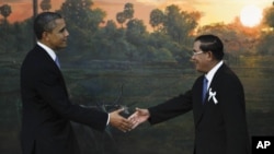 Obama briefly met with Hun Sen on the sidelines of an Asean summit in Cambodian in November, telling him that Cambodia’s rights record and election system remain a concern for the US.