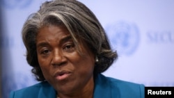 La embajadora de EEUU ante la ONU, Linda Thomas-Greenfield, en una rueda de prensa el 2 de noviembre de 2022, en Nueva York.