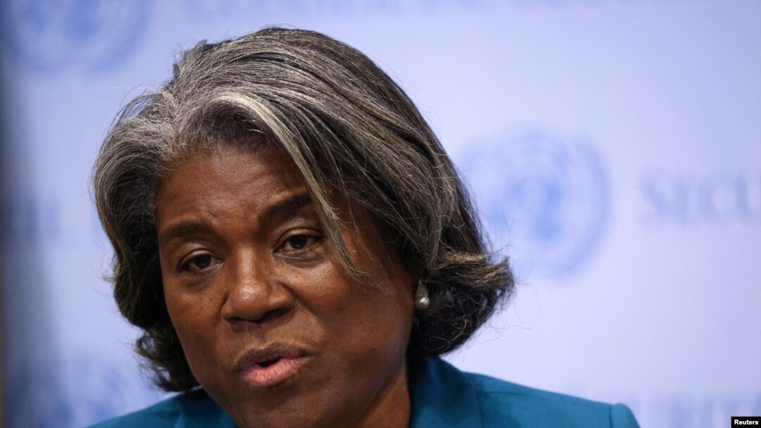 La embajadora de EEUU ante la ONU, Linda Thomas Greenfield en una rueda de prensa el 2 de noviembre de 2022 en Nueva York.