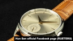 A view of a wristwatch intended as a souvenir for world leaders gathering at the ASEAN Cambodia 2022 summit, in this undated image obtained from social media on November 9, 2022. (Hun Sen official Facebook page/via REUTERS)