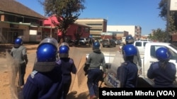 Heavy police presence did not deter opposition protesters in Harare, Zimbabwe's capital, July 12, 2017. Police said the protest had not been sanctioned, as required by law.