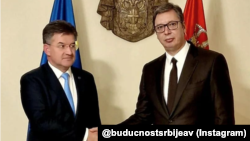 Specijalni izaslanik EU za dijalog Miroslav Lajčak i predsednik Srbije Aleksandar Vučić (Instagram)