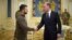 FILE - Ukrainian President Volodymyr Zelenskyy, left, and White House national security adviser Jake Sullivan shake hands during their meeting in Kyiv, Ukraine, Nov. 4, 2022. (Ukrainian Presidential Press Office via AP)