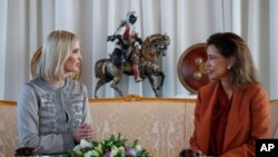 Ivanka Trump, the daughter and senior adviser to President Donald Trump, is greeted by Princess Lalla Meryem of Morocco as she arrives in Rabat, Morocco, Nov. 6, 2019, 