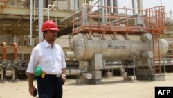 An Iranian worker at the South Pars gas field in the southern Iranian port town of Asaluyeh.