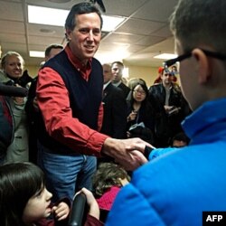 Rik Santorum saylovchilar bilan