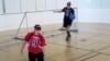 Rio-bound U.S. Paralympic goalball teammates Eliana Mason (front) and Asya Miller practiced at Portland State University.