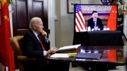 美國總統拜登從白宮通過視頻與中國國家主席習近平通話。(2021年11月15日)