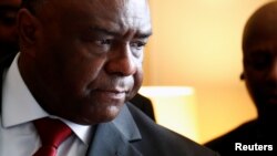 L'ancien vice-président congolais Jean-Pierre Bemba lors d'une conférence de presse, Bruxelles, 24 juillet 2018.