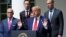 Выступление Дональда Трампа в присутствии членов администрации в Розовом саду в Белом доме в Вашингтоне, 5 июня 2020 года.