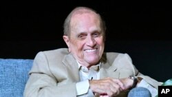 FILE - Bob Newhart participates in a discussion at "The Rise of the Cerebral Comedy: A Conversation with Bob Newhart" on Aug. 8, 2017, in North Hollywood, California. Newhart died on July 18, 2024, at age 94. (Television Academy via AP)