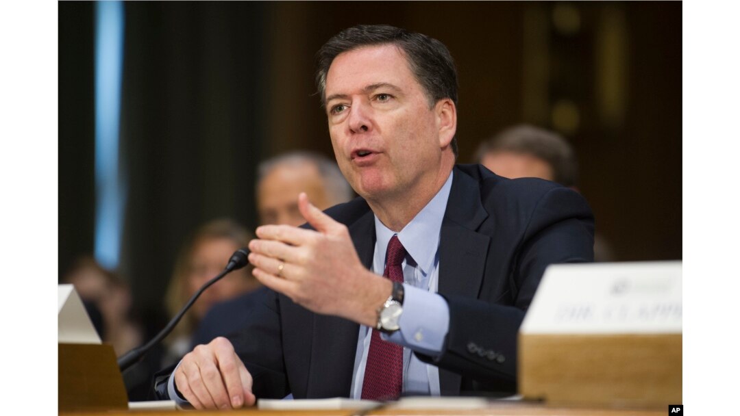 FBI Director James Comey testifies on Capitol Hill in Washington, Jan. 10, 2017, before the Senate Intelligence Committee hearing on Russian Intelligence Activities.