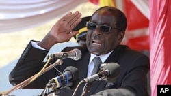 Zimbabwean President Robert Mugabe addresses supporters in Harare, July 20, 2011