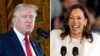 Mantan Presiden Donald Trump (kiri), dan Wakil Presiden Kamala Harris. 